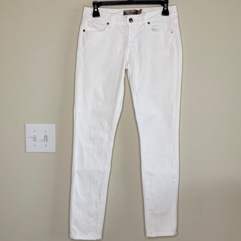 Paige Skyline Ankle Peg Jeans, White, Size 25